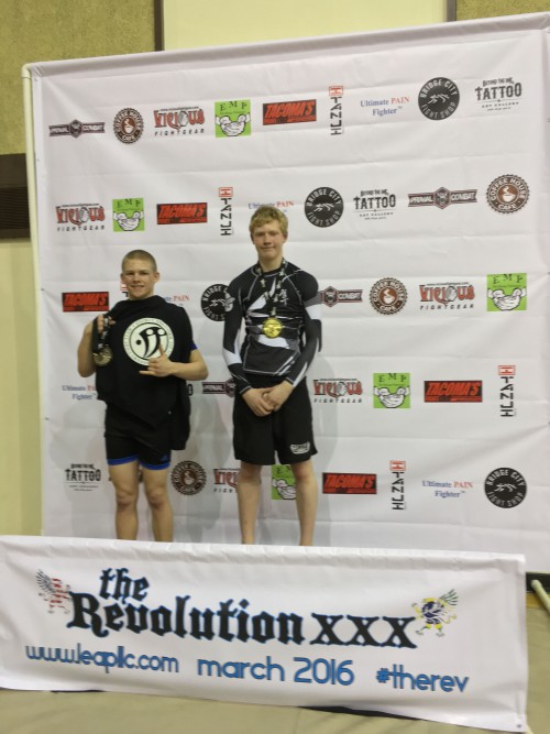 Hunter Harrington taking 2nd in No-Gi in the Revolution Tournament on March 5th, 2016